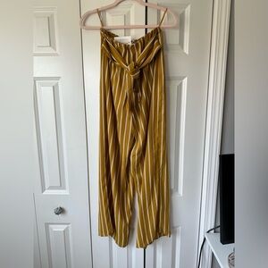 Yellow white striped pants